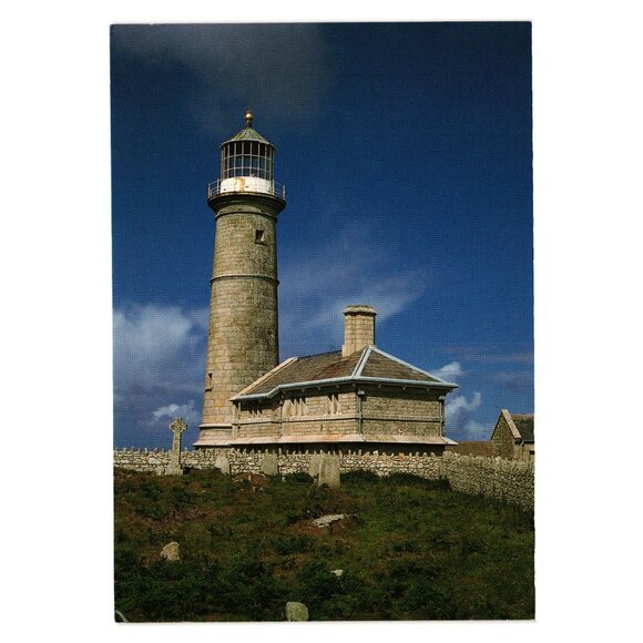 Old Light Lundy Island Lighthouse Postcard Bristol Channel Landmark Trust Scenic - Picture 1 of 2